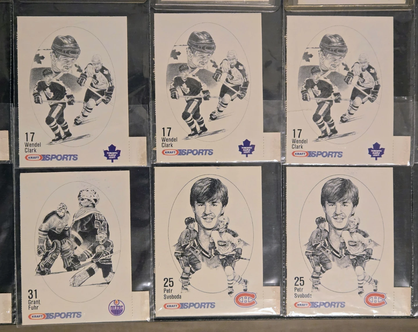 Rare 1986 Kraft Hockey Lot-5x Rookies (Clark/Svoboda) Uncut Tabs - photo 2