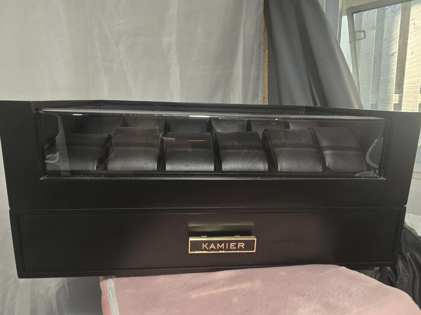KAMIER 12 Slot Watch Box with Drawer