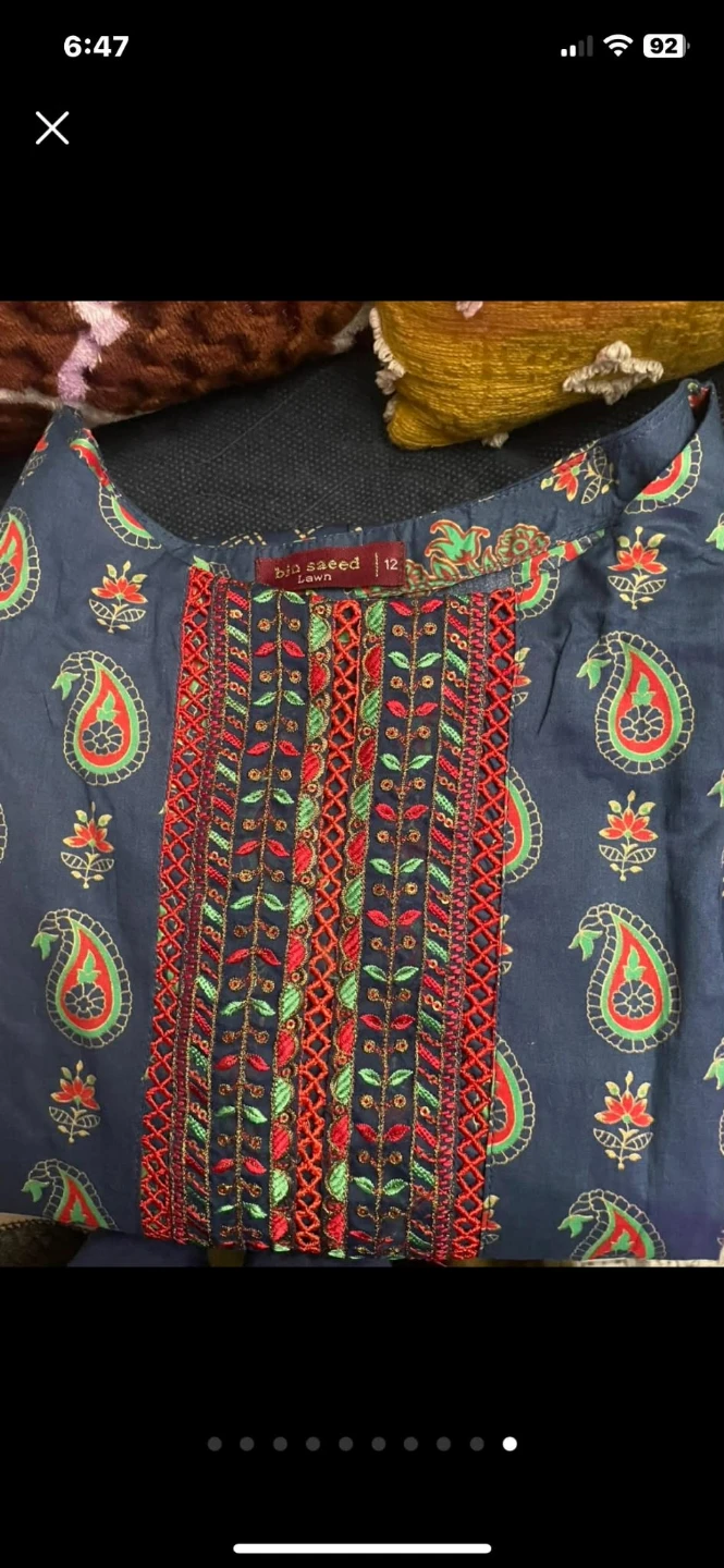 Bin Saeed Lawn Kurti Size 12