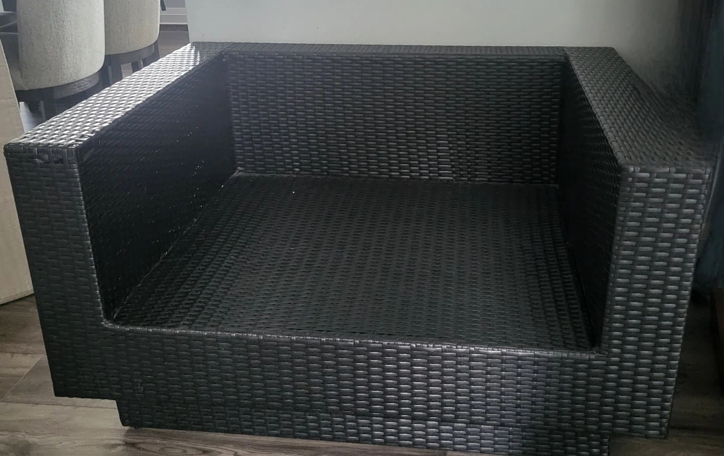 Black Wicker Outdoor Chair Set with Coffee Table - photo 4