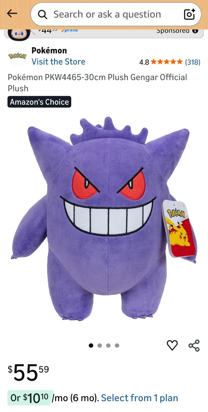 Pokémon Gengar Plush - 30cm Official - photo 3