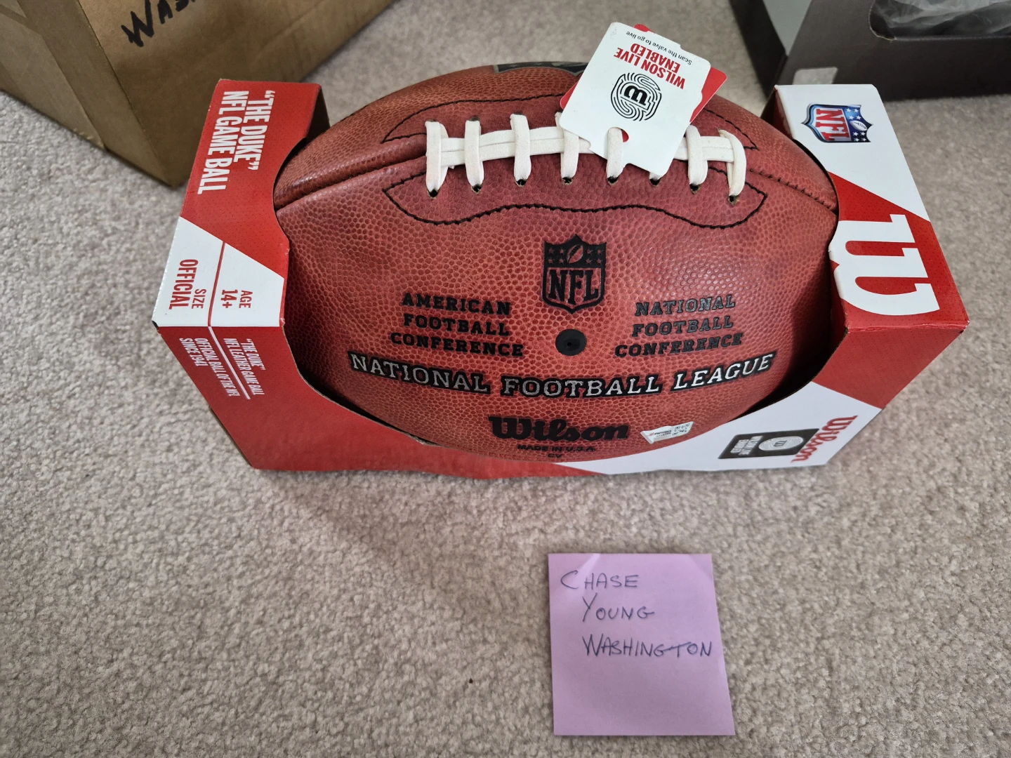 Signed Chase Young NFL Football - photo 3