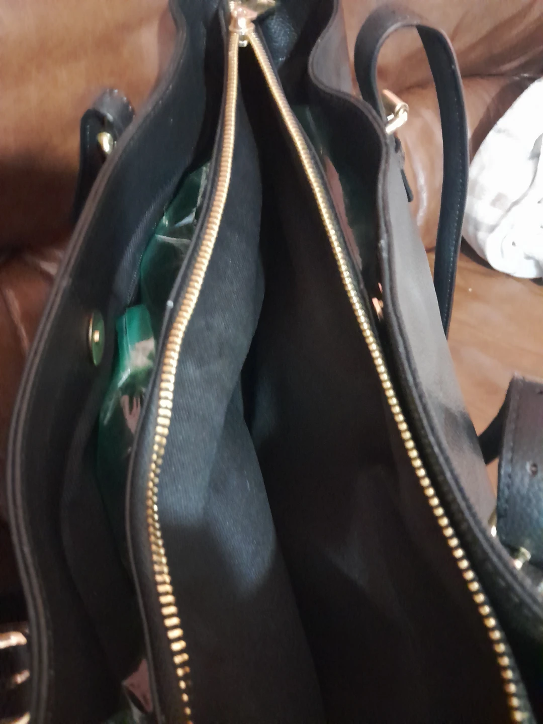 CHAMPS Black Leather Tote Bag - photo 4