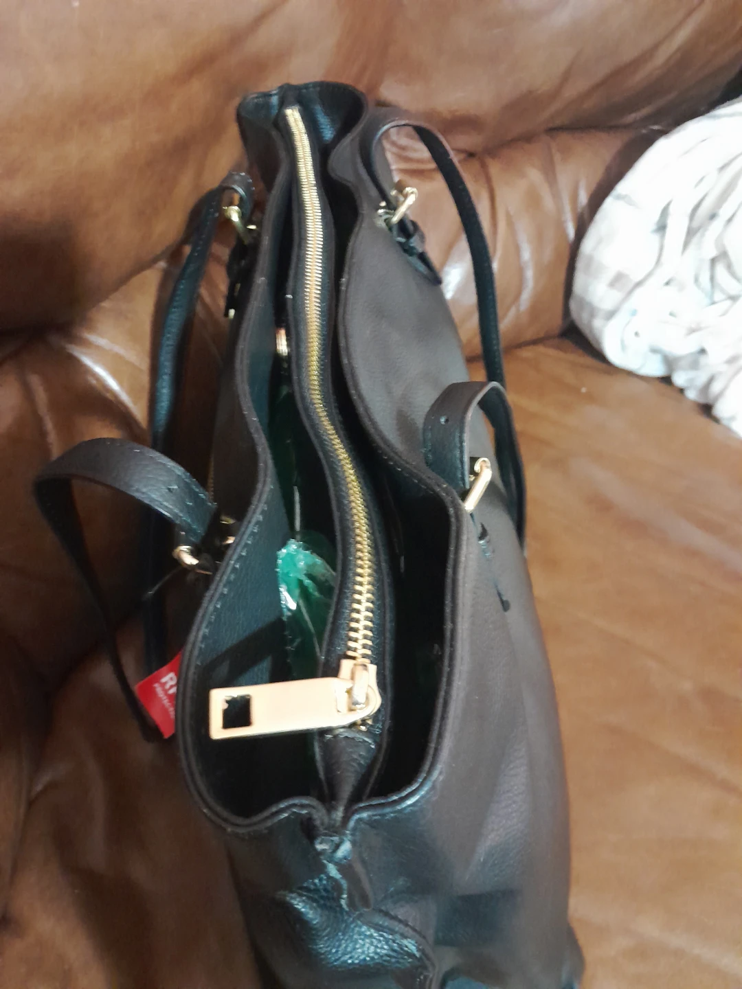 CHAMPS Black Leather Tote Bag - photo 5