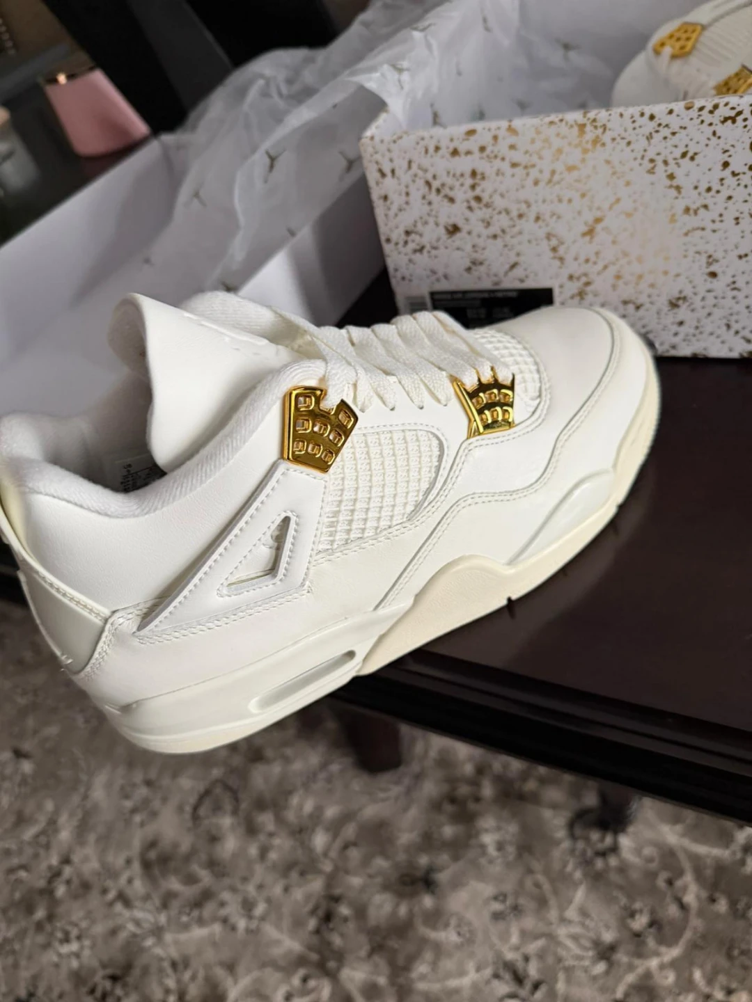 Air Jordan 4 Retro White & Gold