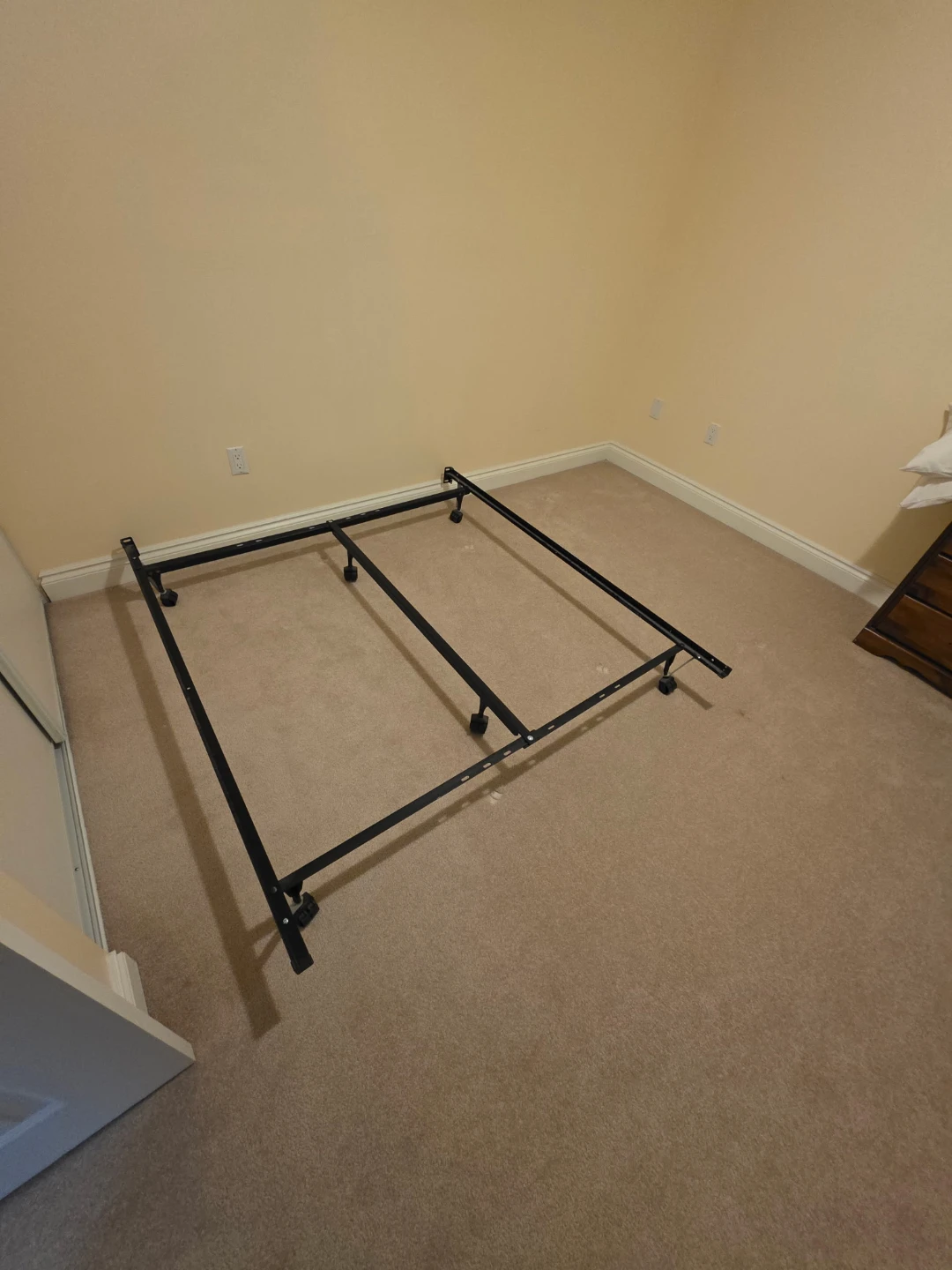 Metal Bed Frame with Wheels