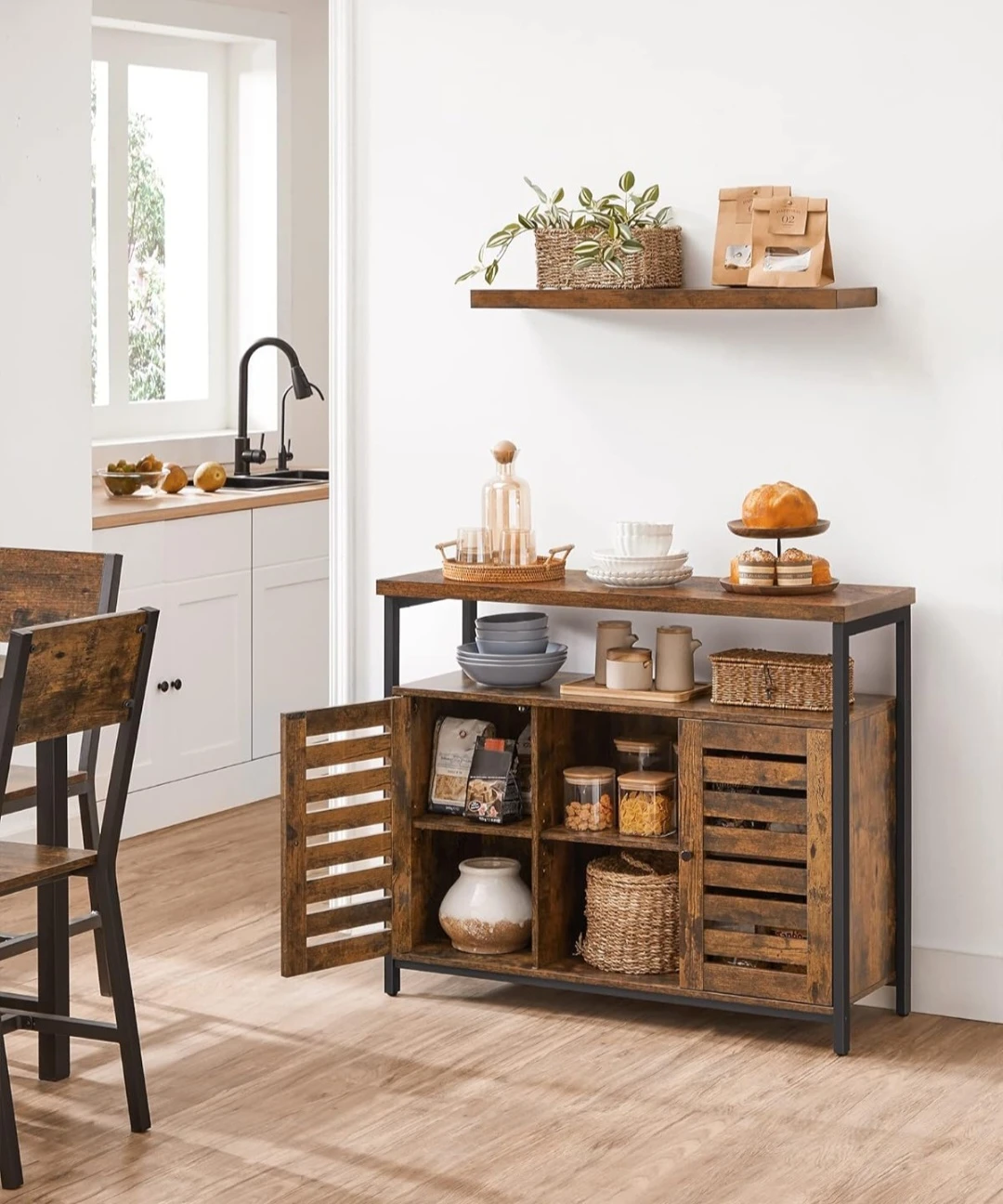 VASAGLE Storage Cabinet – Modern 2-Door Cabinet – Brand New