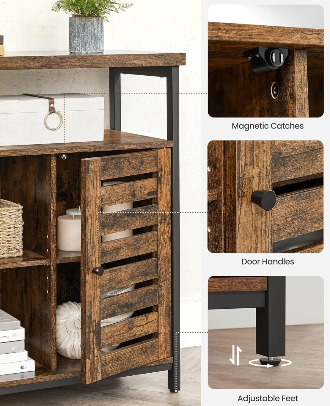 VASAGLE Storage Cabinet – Modern 2-Door Cabinet – Brand New - photo 4