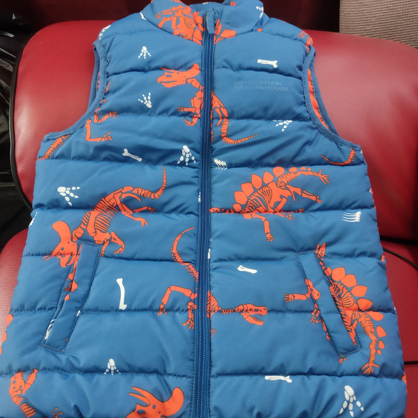 MOS: Mountain Warehouse Dinosaur Puffer Vest 7-8 Yrs