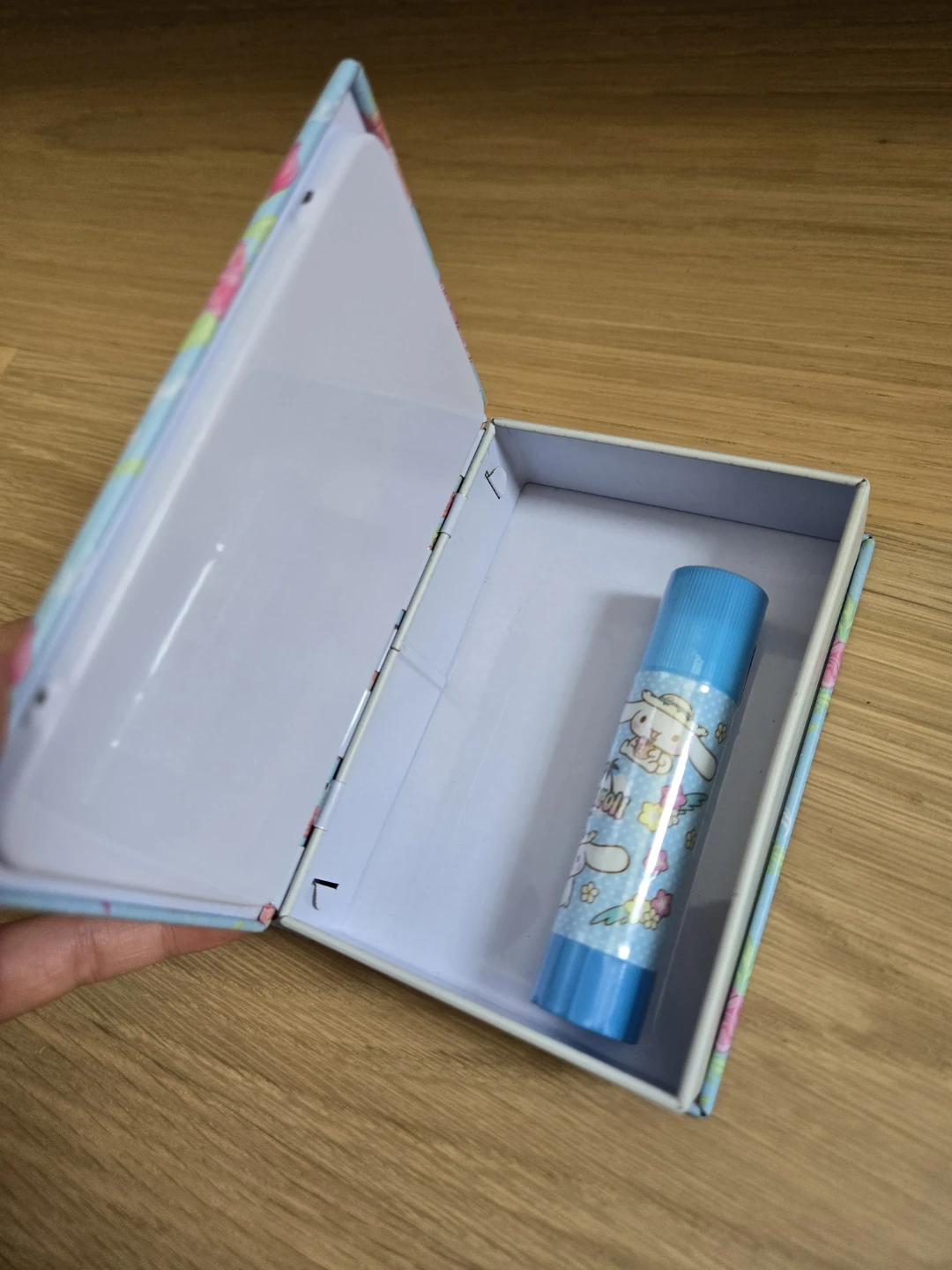 Mini Book Type Tin Storage Box Blue Floral - photo 5