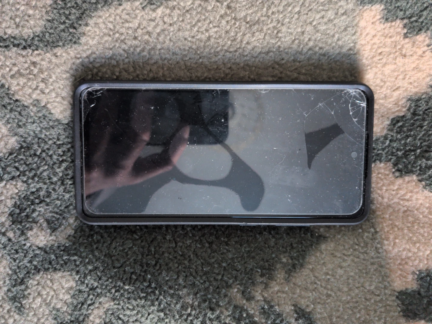 Smartphone with cracked screen