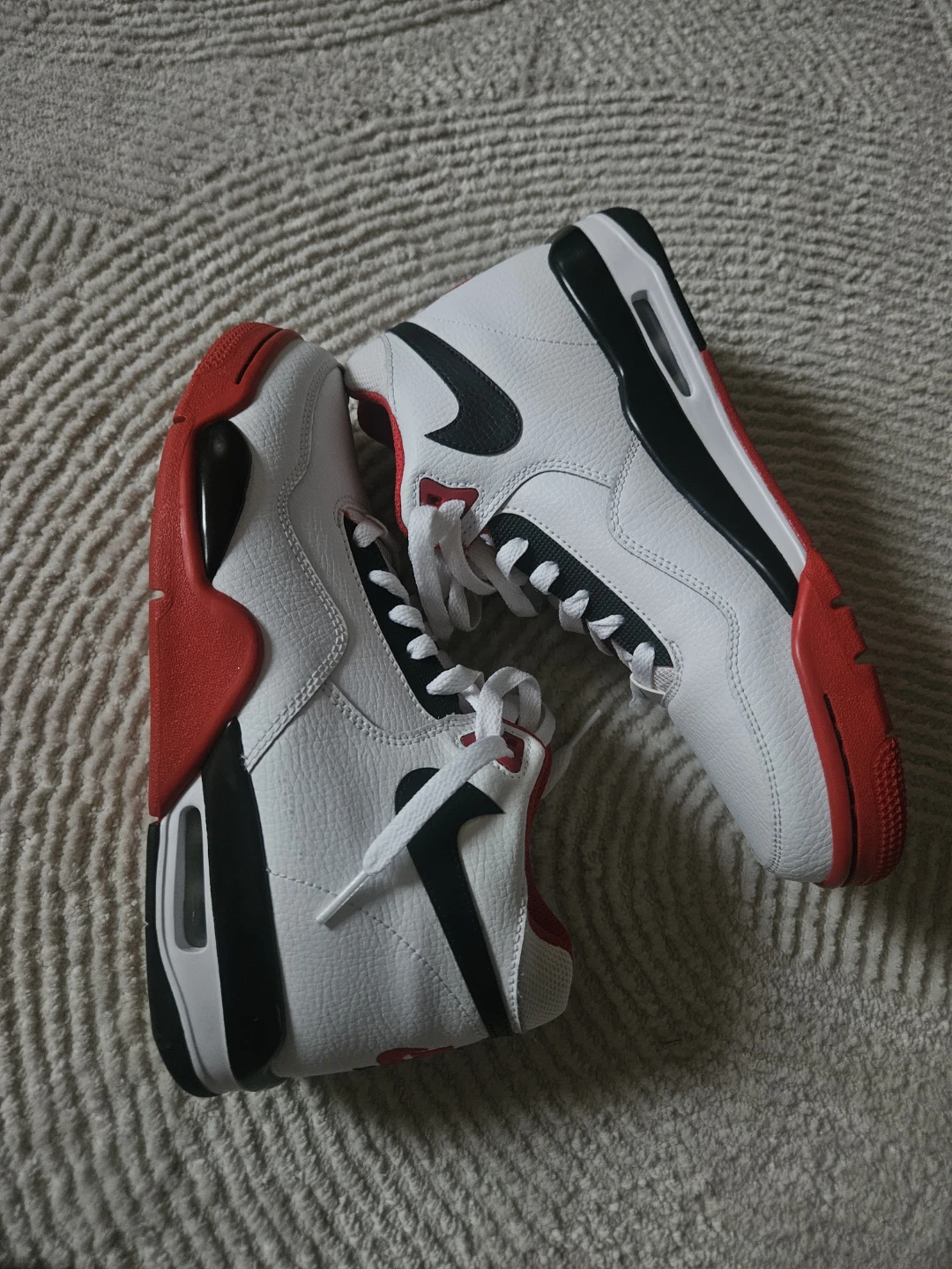 Nike Air Flight Mid Top Sneakers White/Red/Black
