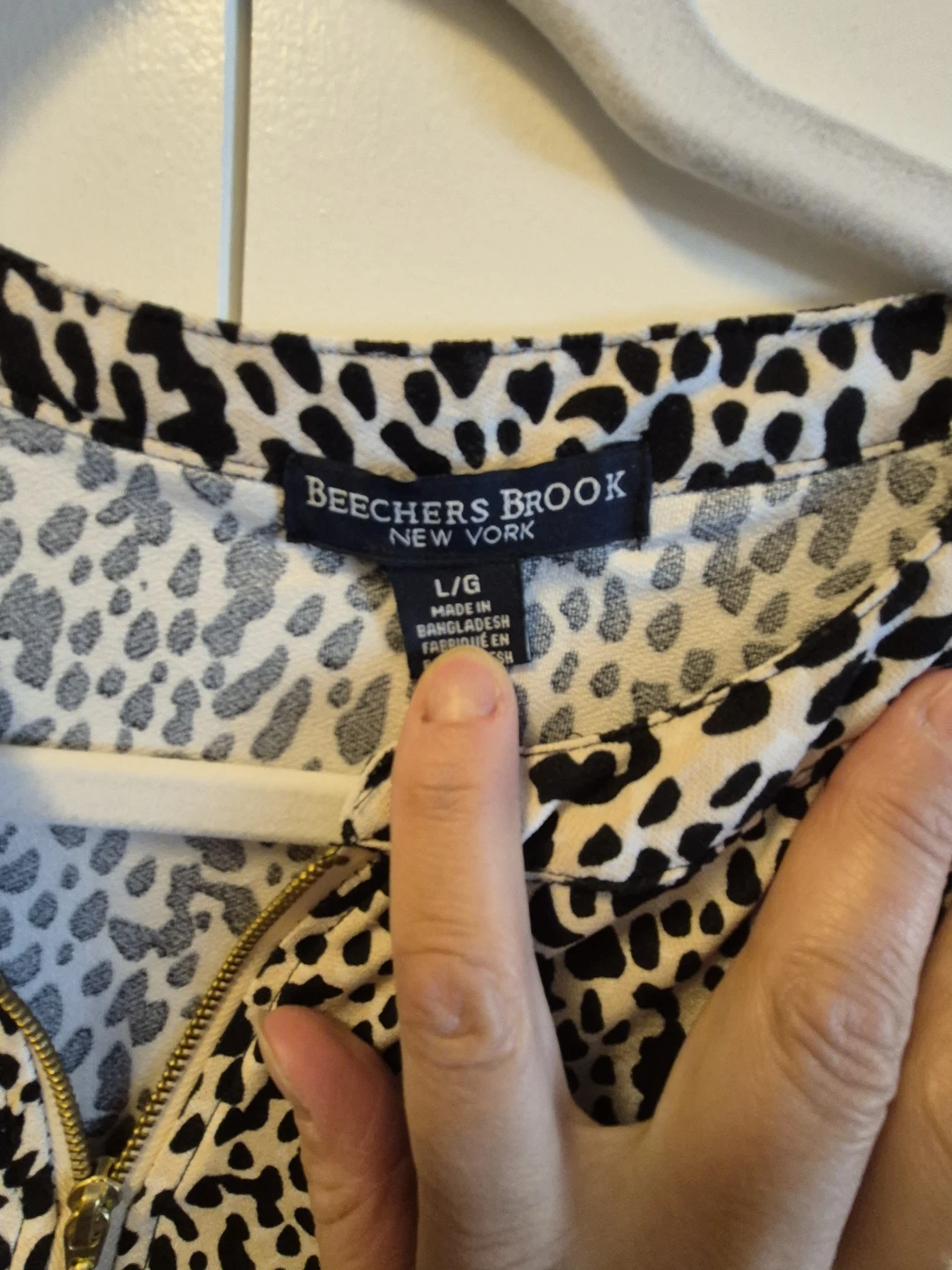 Beecher's Brook New York Black & White Leopard Print Dress L/G - photo 3