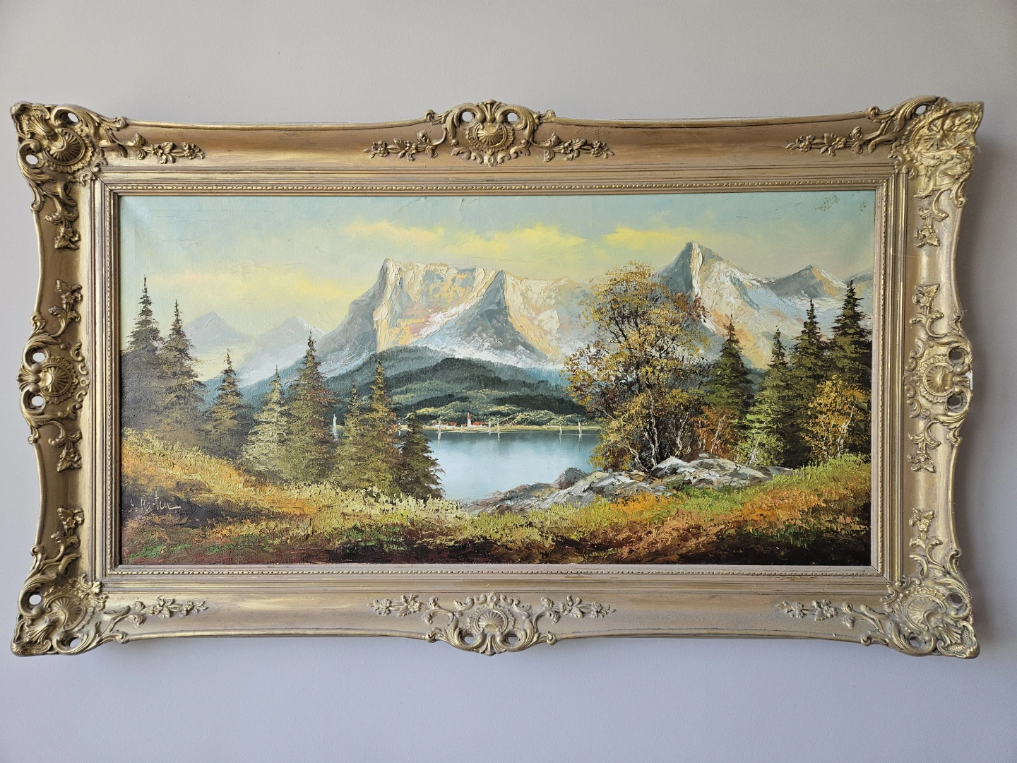 Framed Landscape Oil Painting