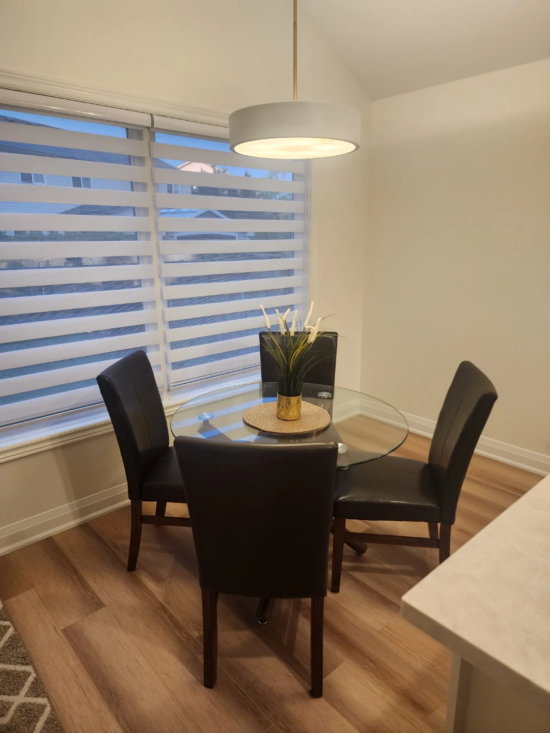 Glass Dining Table with 4 Chairs