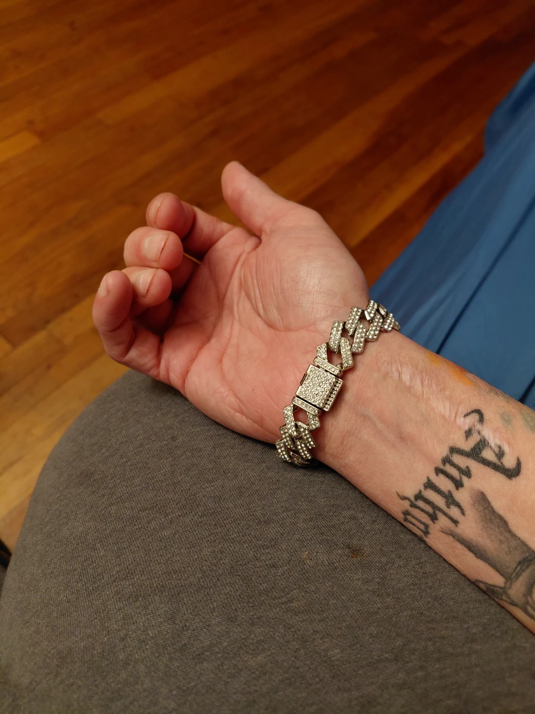 Cuban Link Bracelet with Crystals