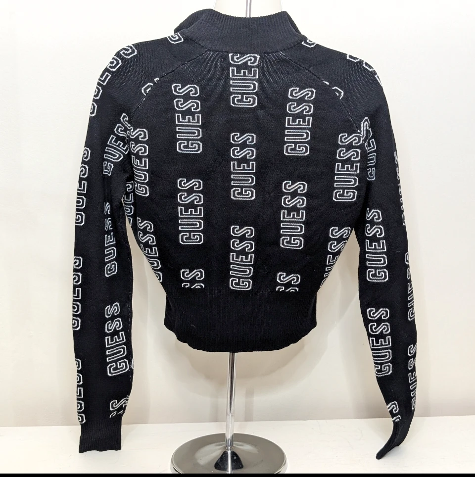 Vintage Guess 1/4 Zip Pullover Crop Knit Sweater - photo 4