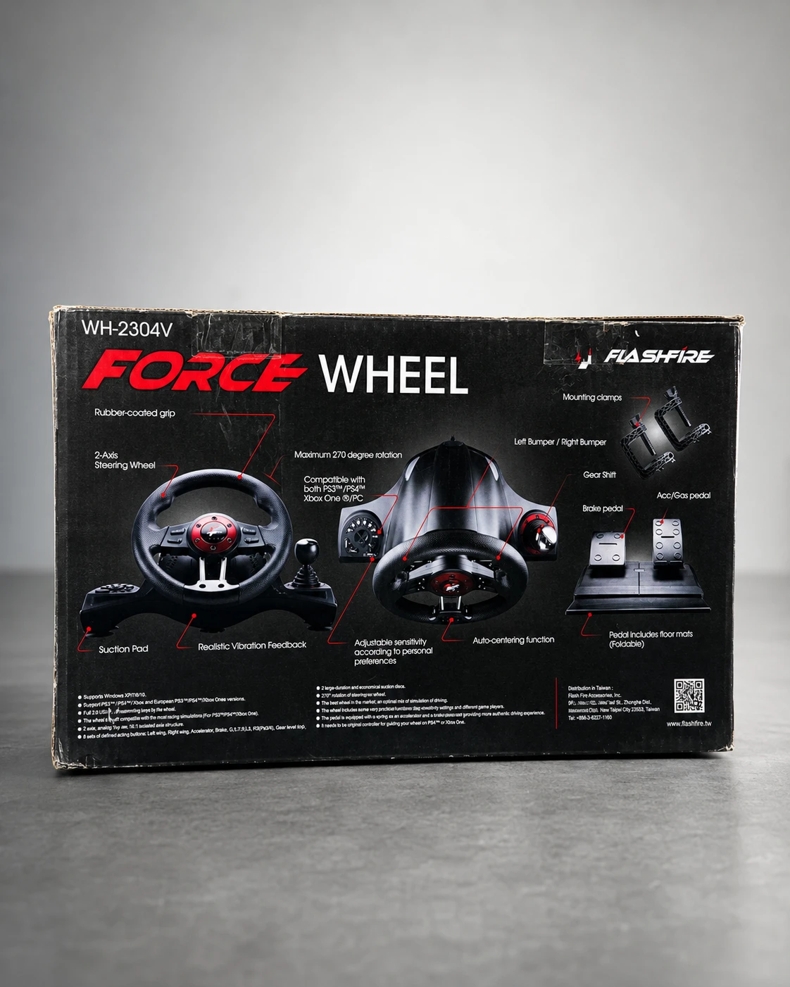 Flashfire Force Wheel WH-2304V Racing Wheel with Pedals