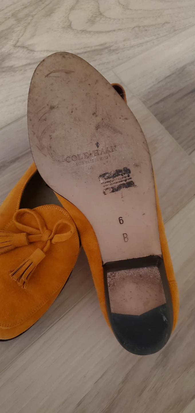 Cole Haan Orange Suede Tassel Loafer Flats Size 6 - photo 2
