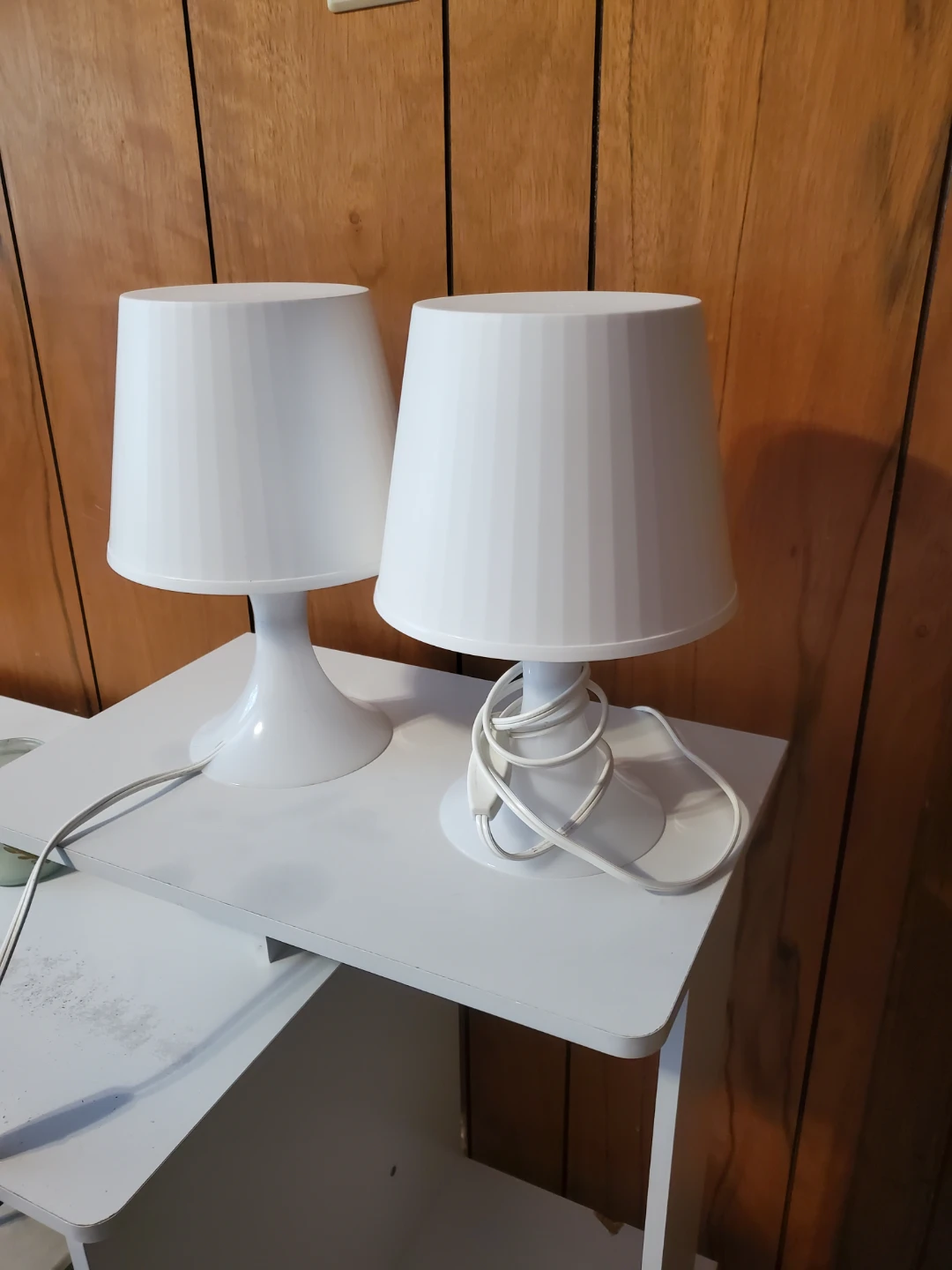 Pair of White Table Lamps