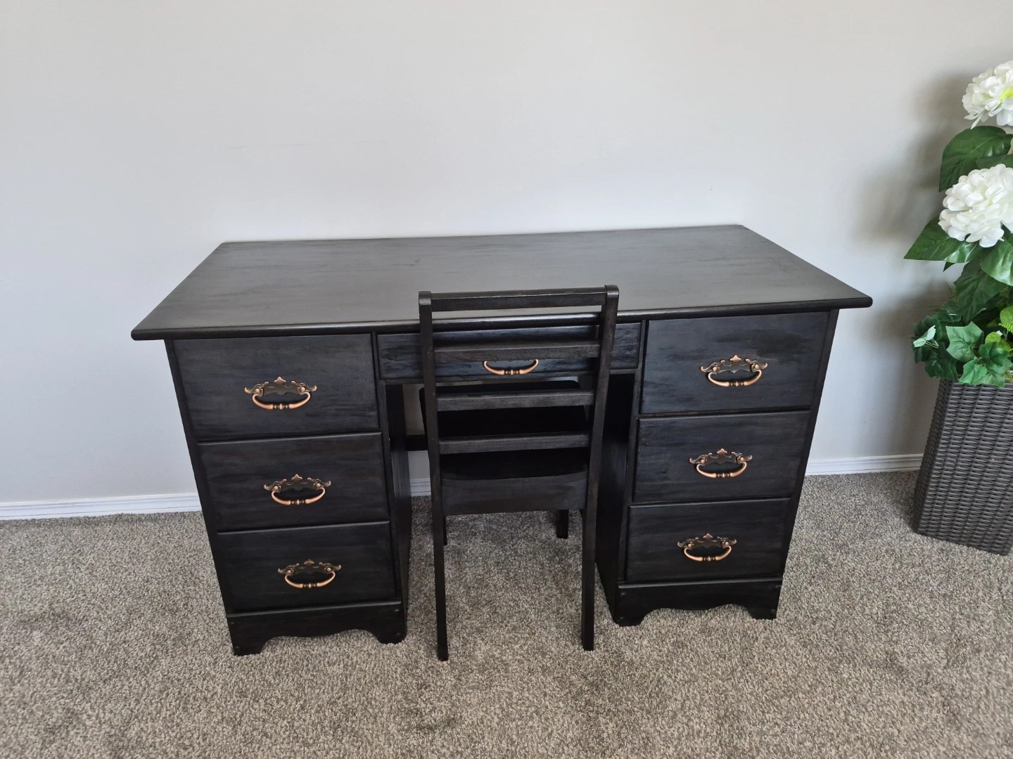 Solid wood desk Antique look - photo 2