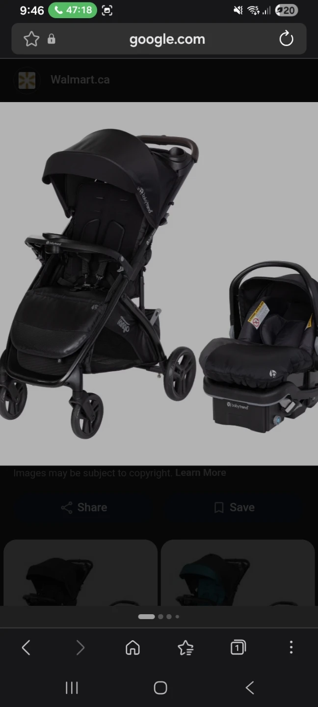 Baby Trend Tango Travel System Stroller and Car Seat - Black