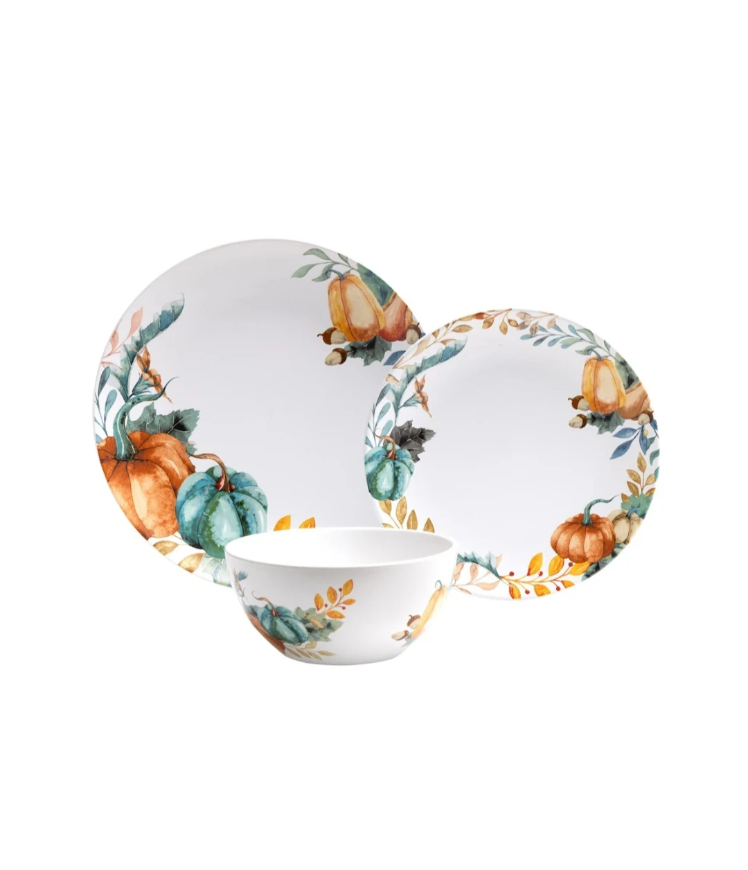 Brand New 12 Piece Pumpkin Dinnerware Set