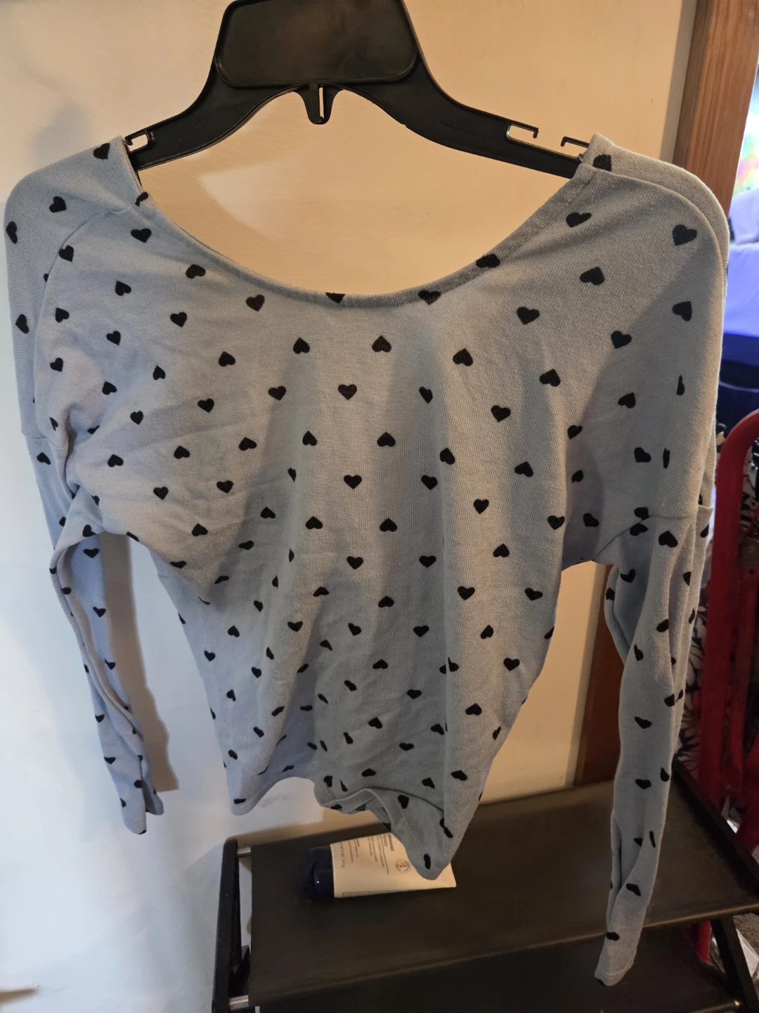 Candie's Blue Heart Print Twist Front Top XS - photo 3