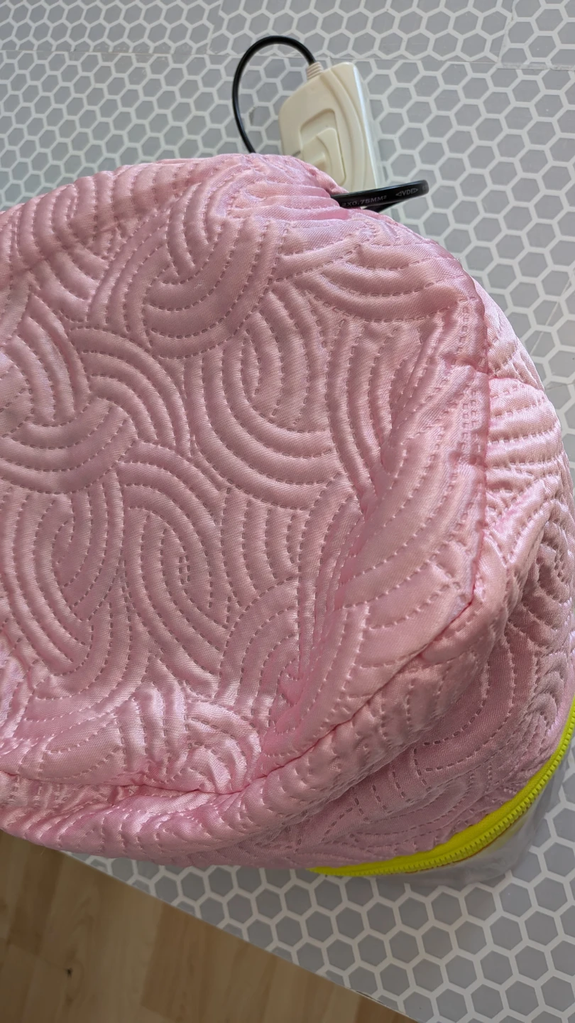 Pink Quilted Hair Steamer Cap with Heat Control