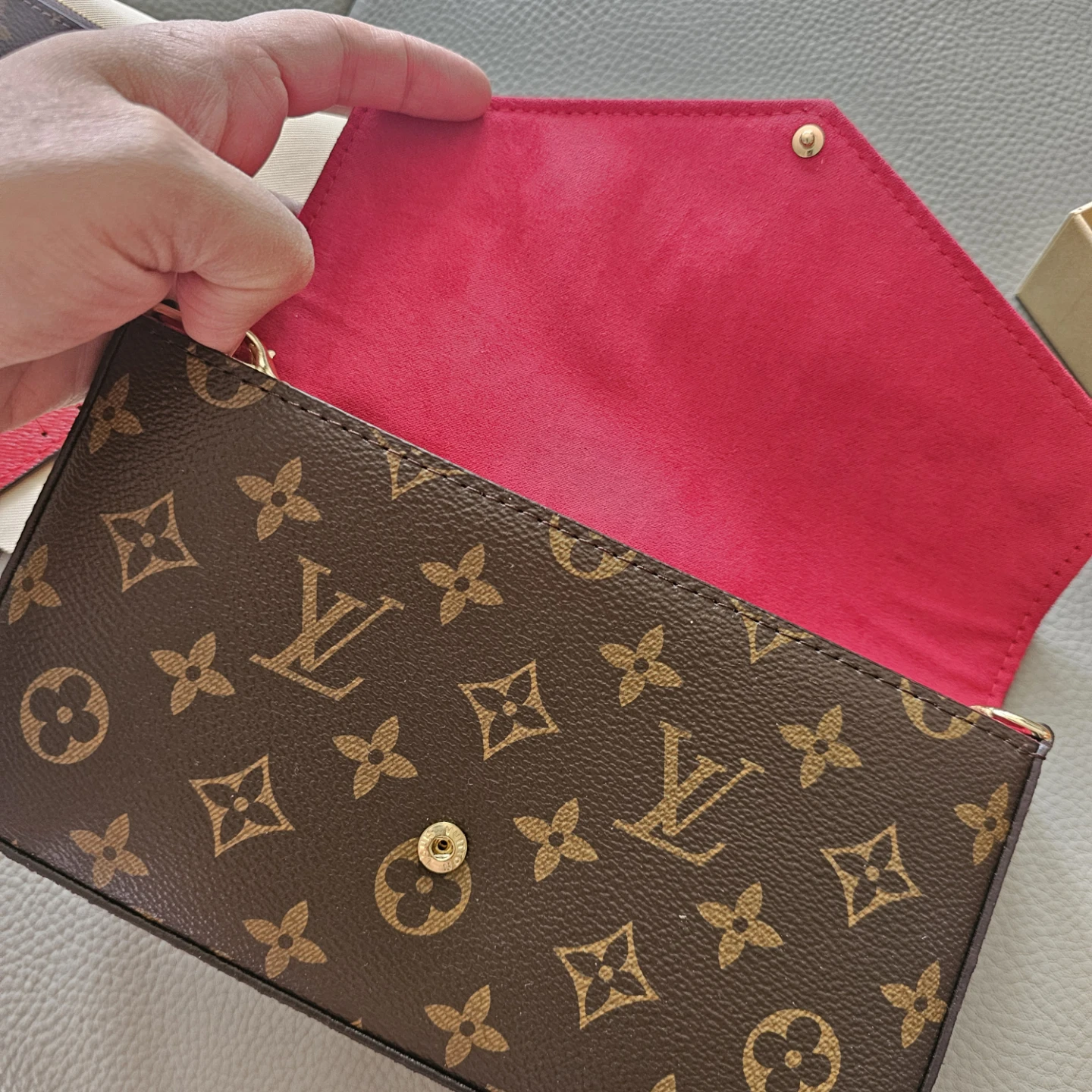 Louis Vuitton Monogram Pochette Wallet with Chain