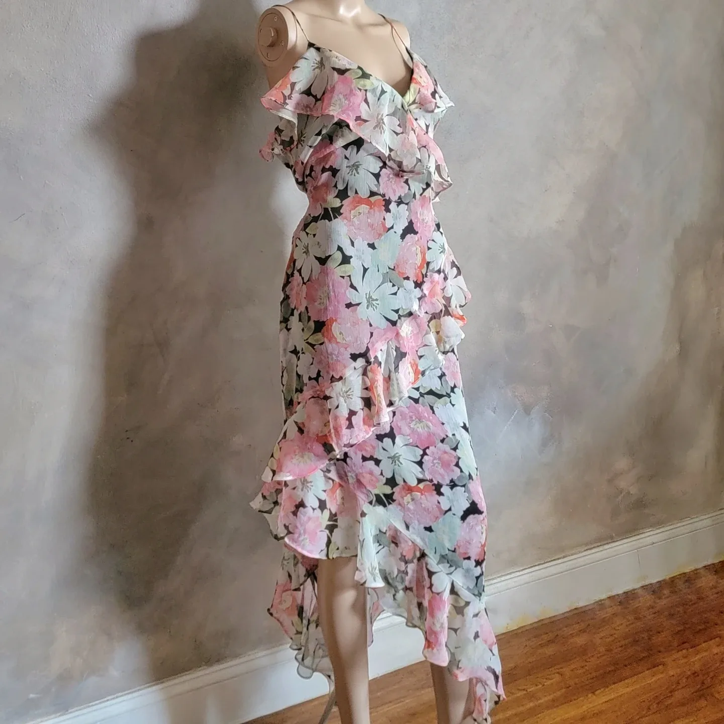 Zara Floral Ruffle Maxi Hi-low Slip Dress - photo 2