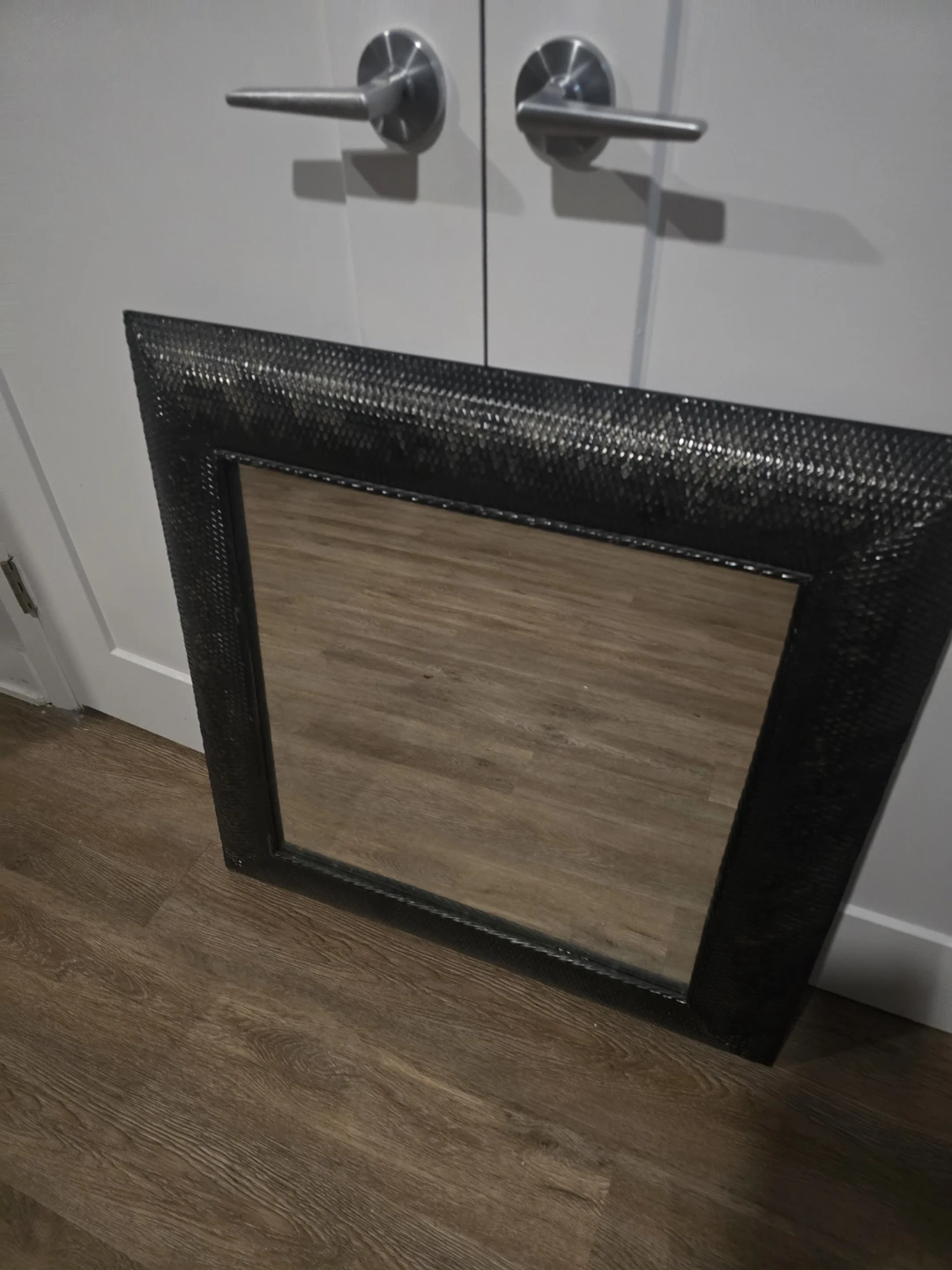 Black Textured Frame Mirror