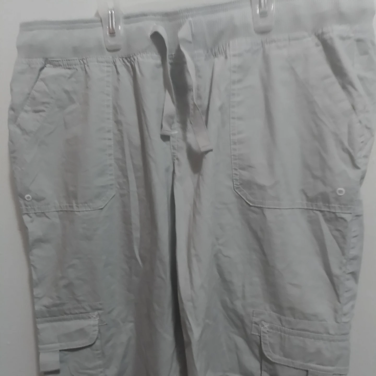 Women's Capris - Light Grey Cargo Pants - photo 2
