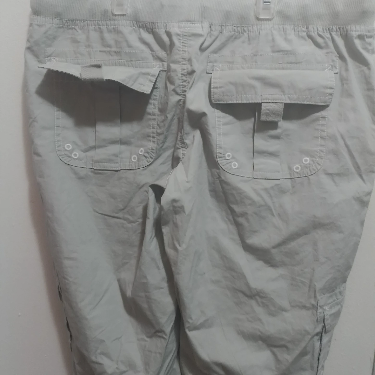 Women's Capris - Light Grey Cargo Pants - photo 3