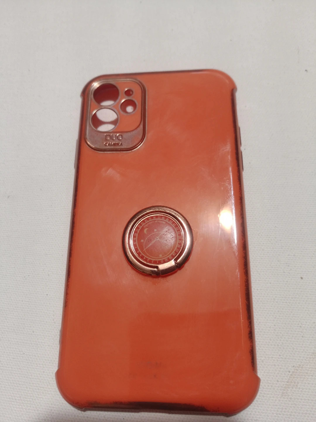 Orange Phone Case with Ring Holder