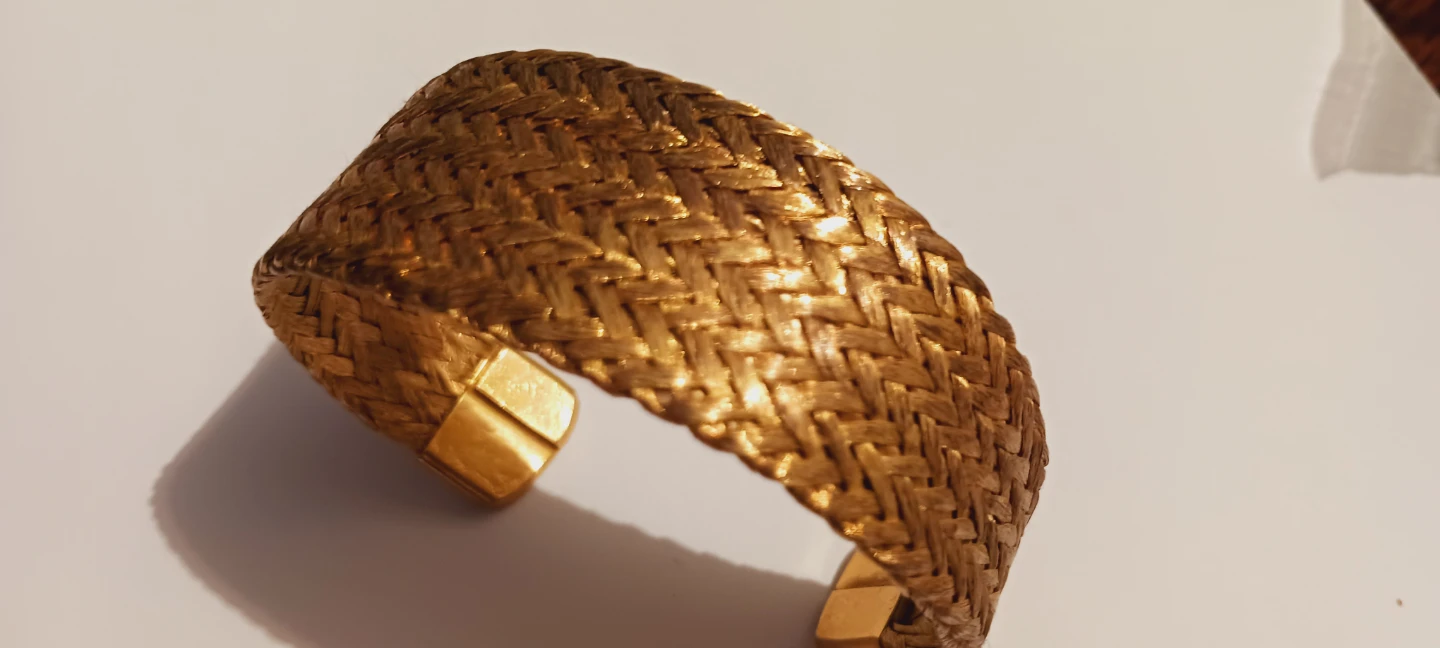 Pretty Gold Tone Woven Cuff Bracelet - photo 2