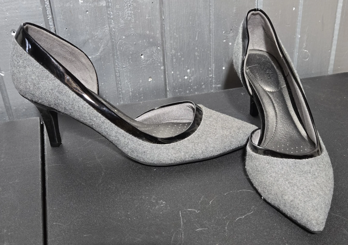 LifeStride Grey Fabric Heels - Size 8