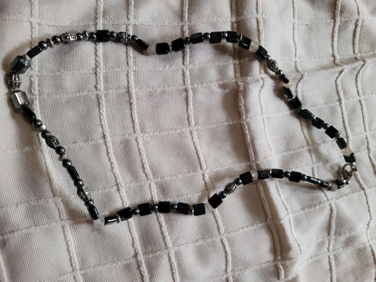 Black and Silver Beaded Necklace