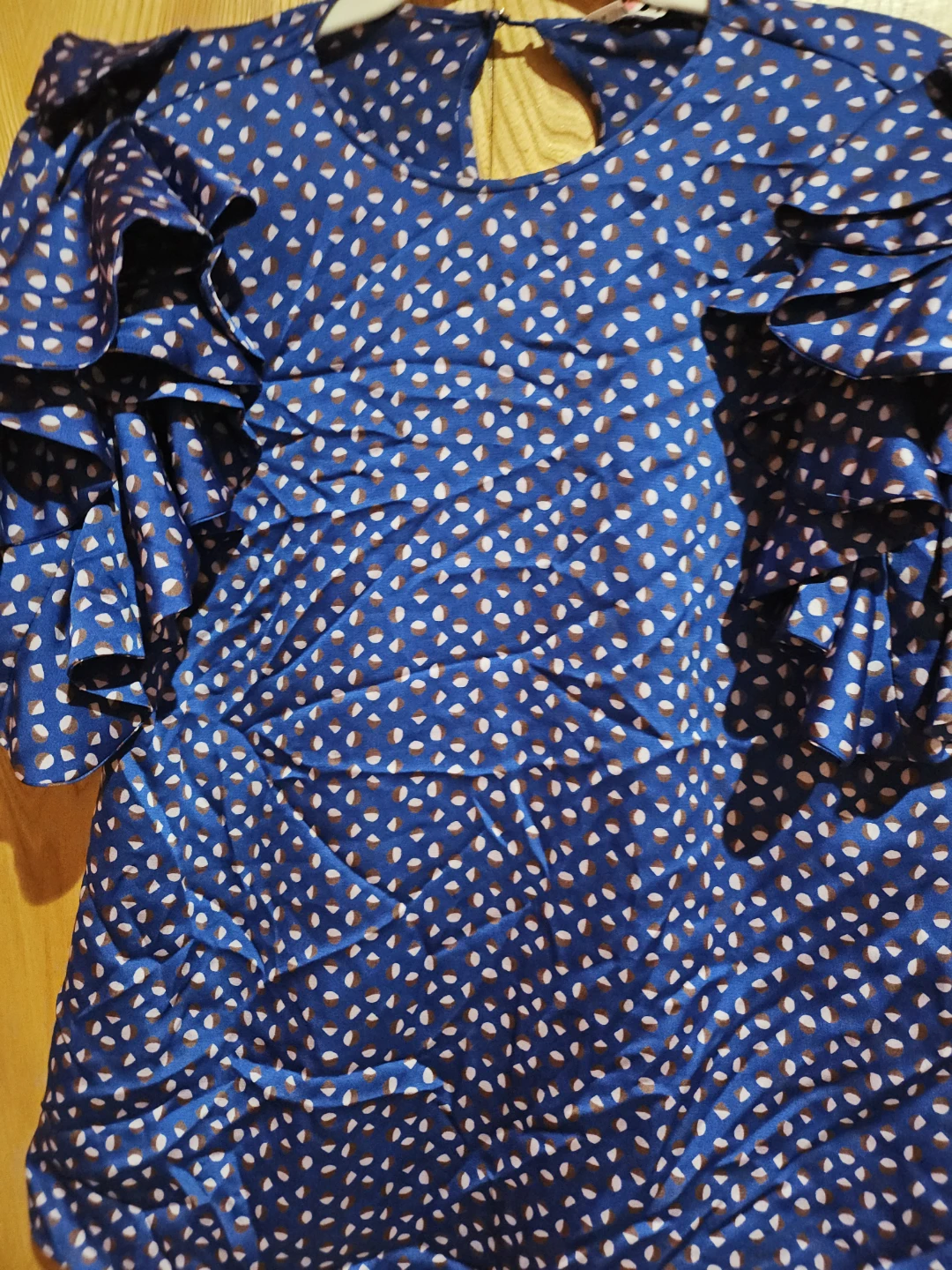 Kate Spade New York Blue Ruffle Sleeve Blouse XS - photo 2