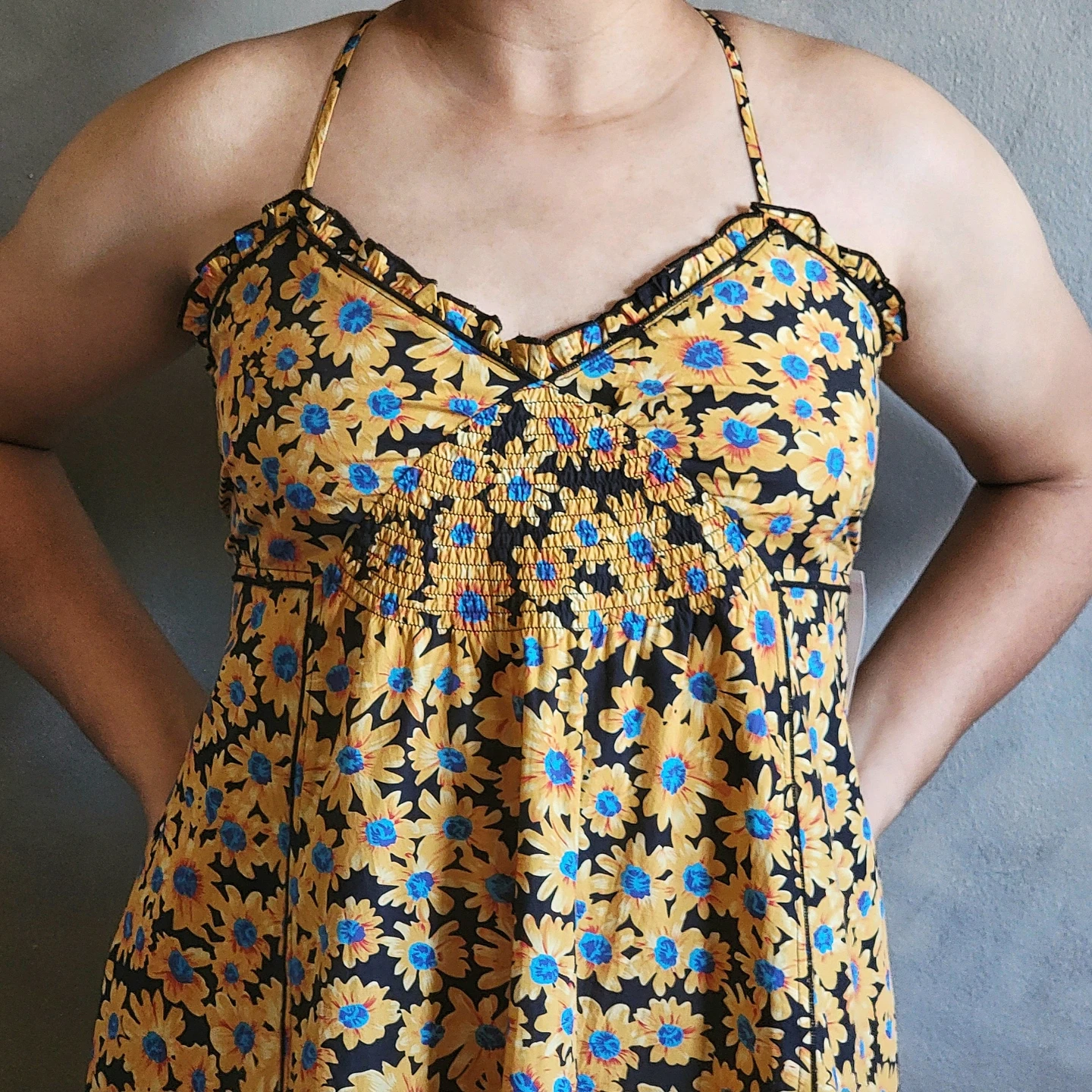 Women's Yellow Floral Print Mini Dress NWT - photo 5