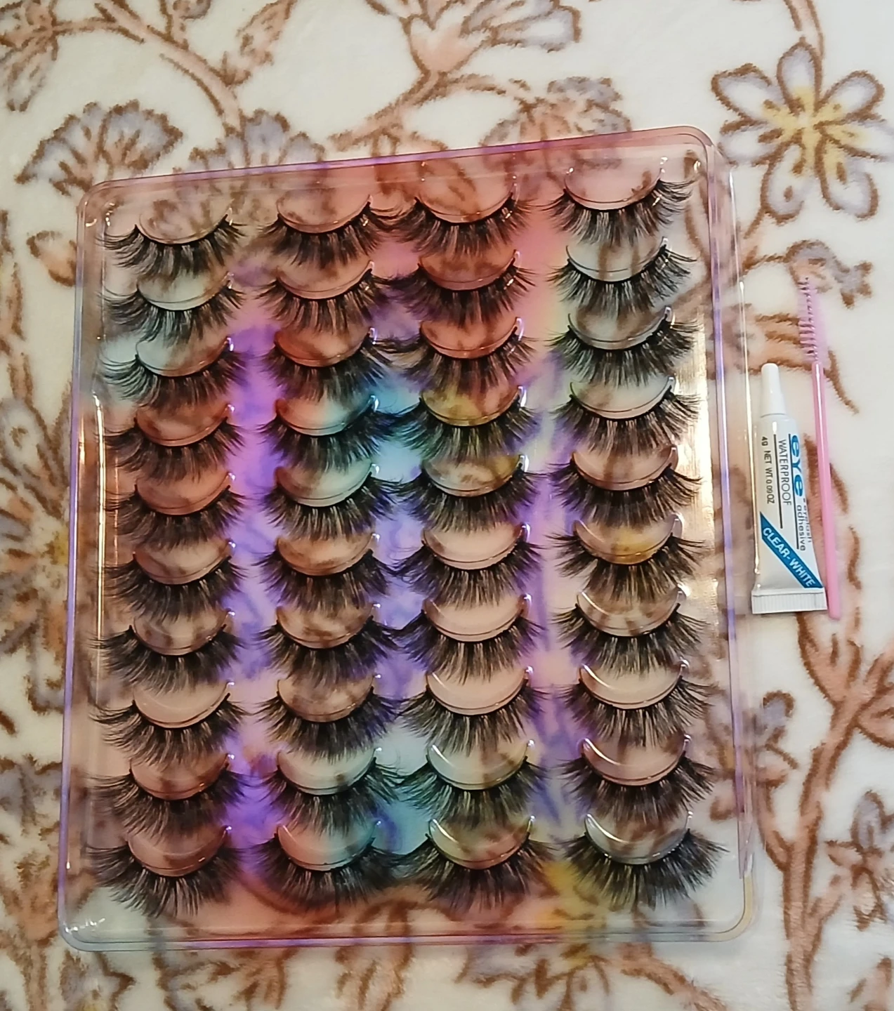 False Eyelashes Set with Adhesive & Tools