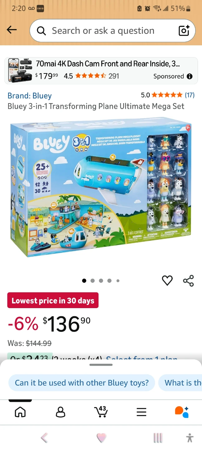 Bluey 3-in-1 Transforming Plane Mega Playset