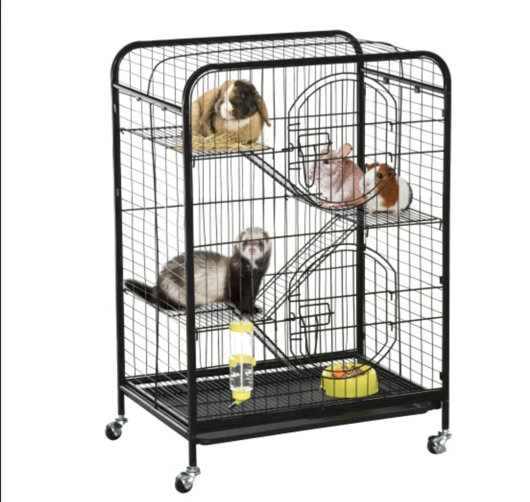Multi-Level Small Animal Cage with Wheels