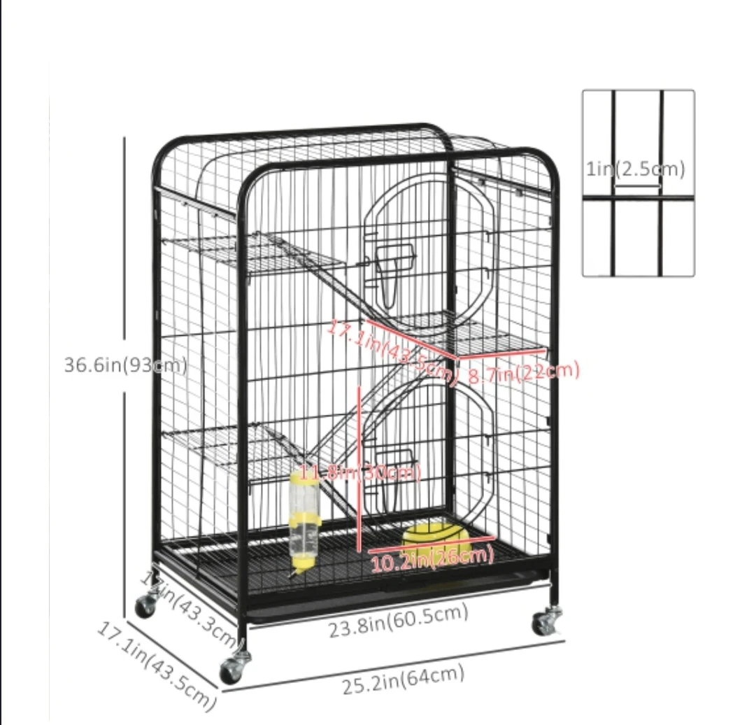 Multi-Level Small Animal Cage with Wheels - photo 2