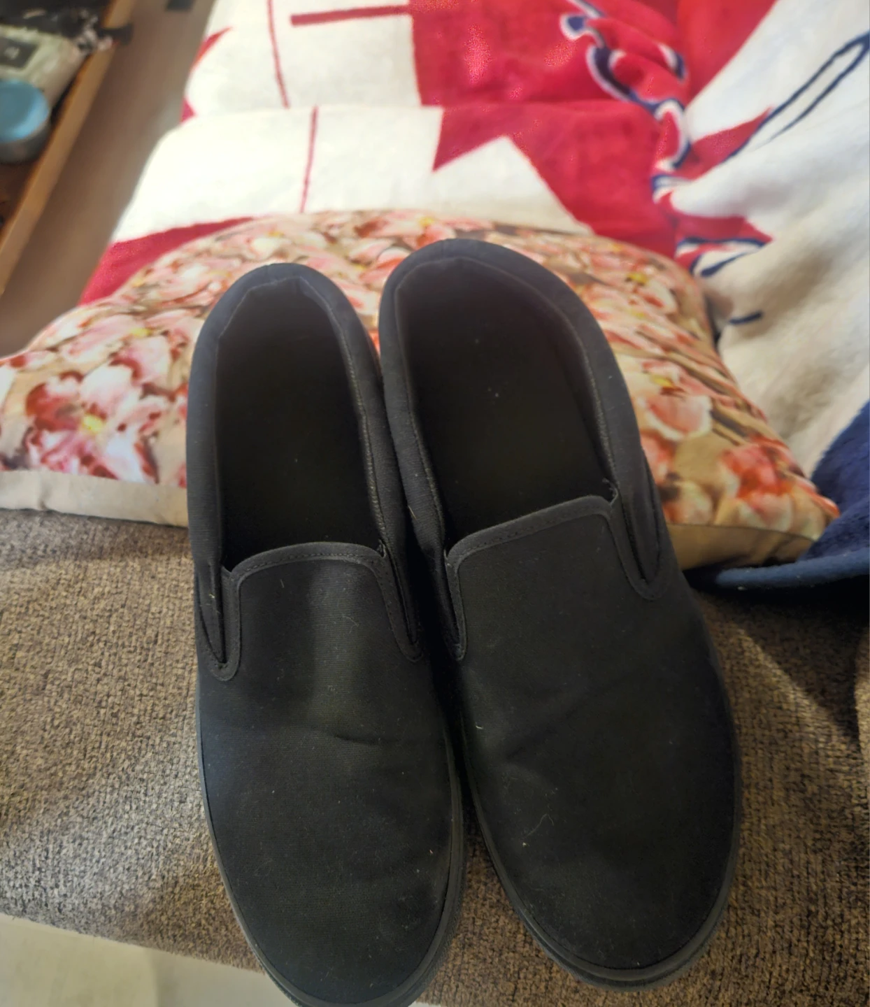 Black slip-on shoes