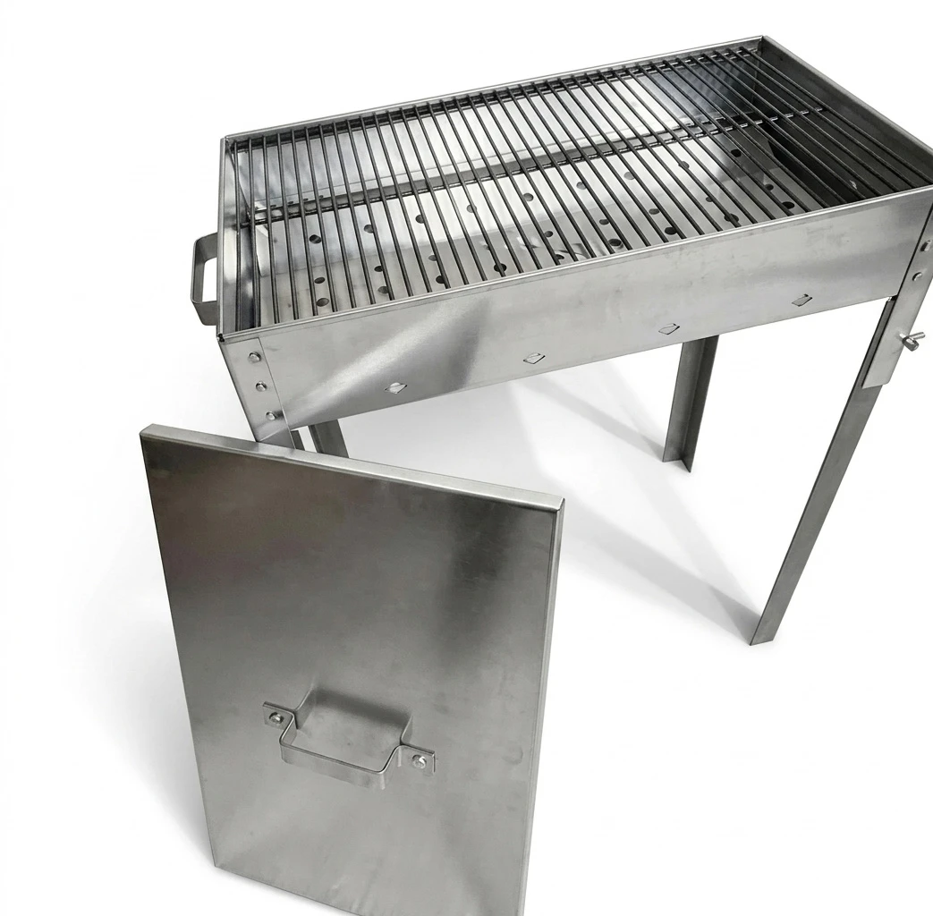 Heavy-Duty Stainless Steel Rectangular Charcoal BBQ Grill
