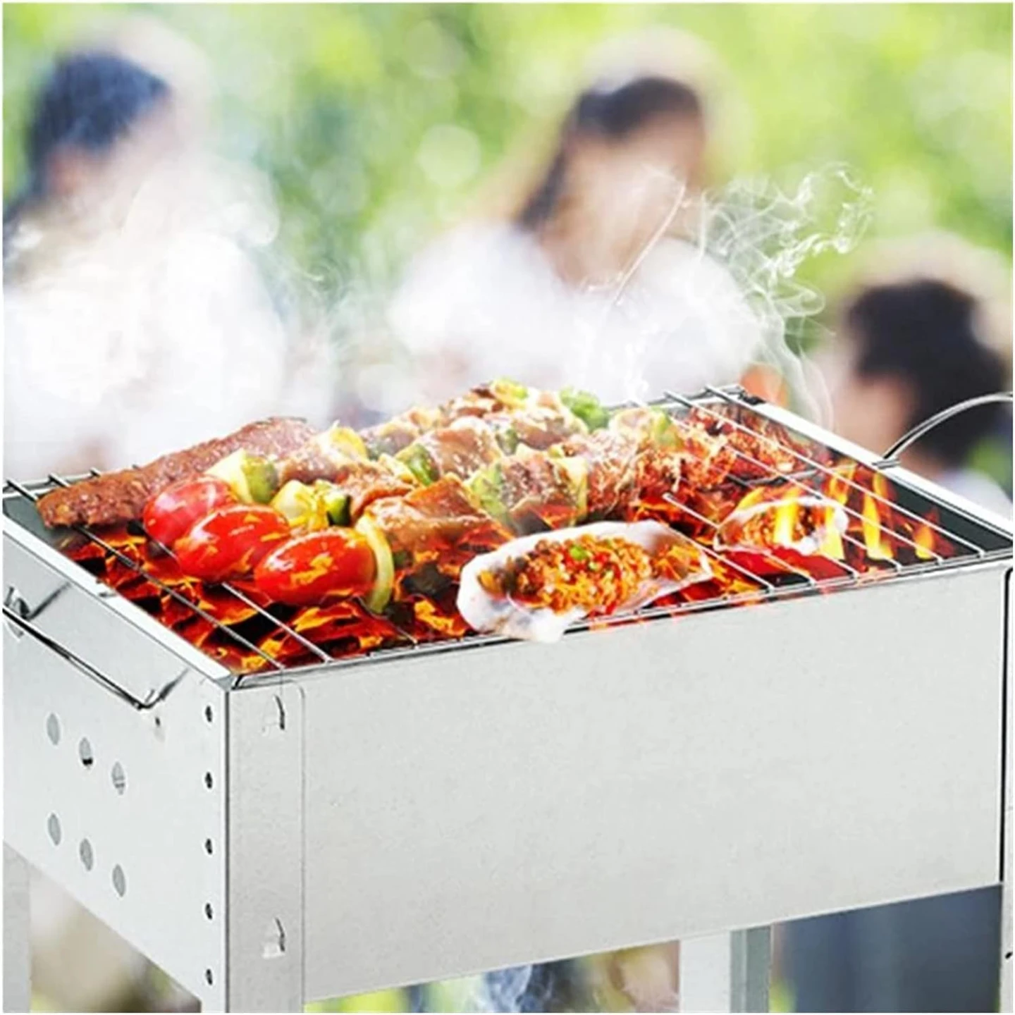 Heavy-Duty Stainless Steel Rectangular Charcoal BBQ Grill - photo 3