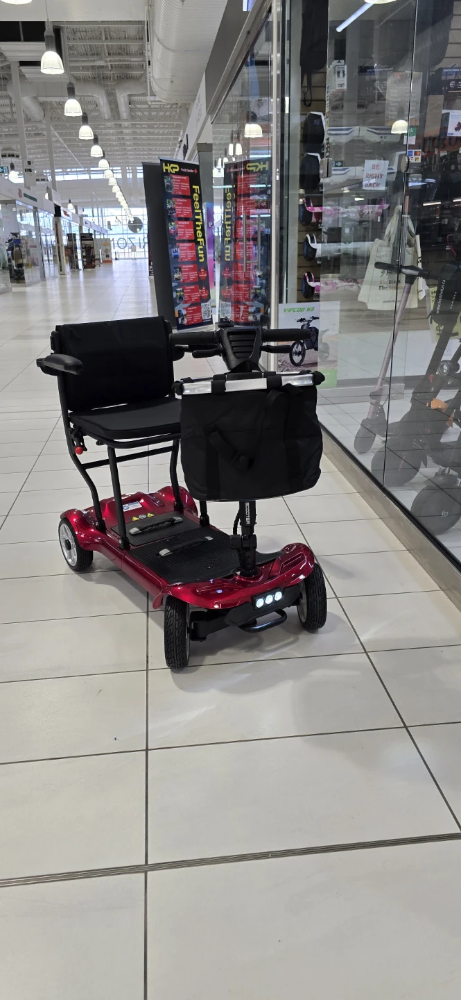 Red Mobility Scooter with Basket
