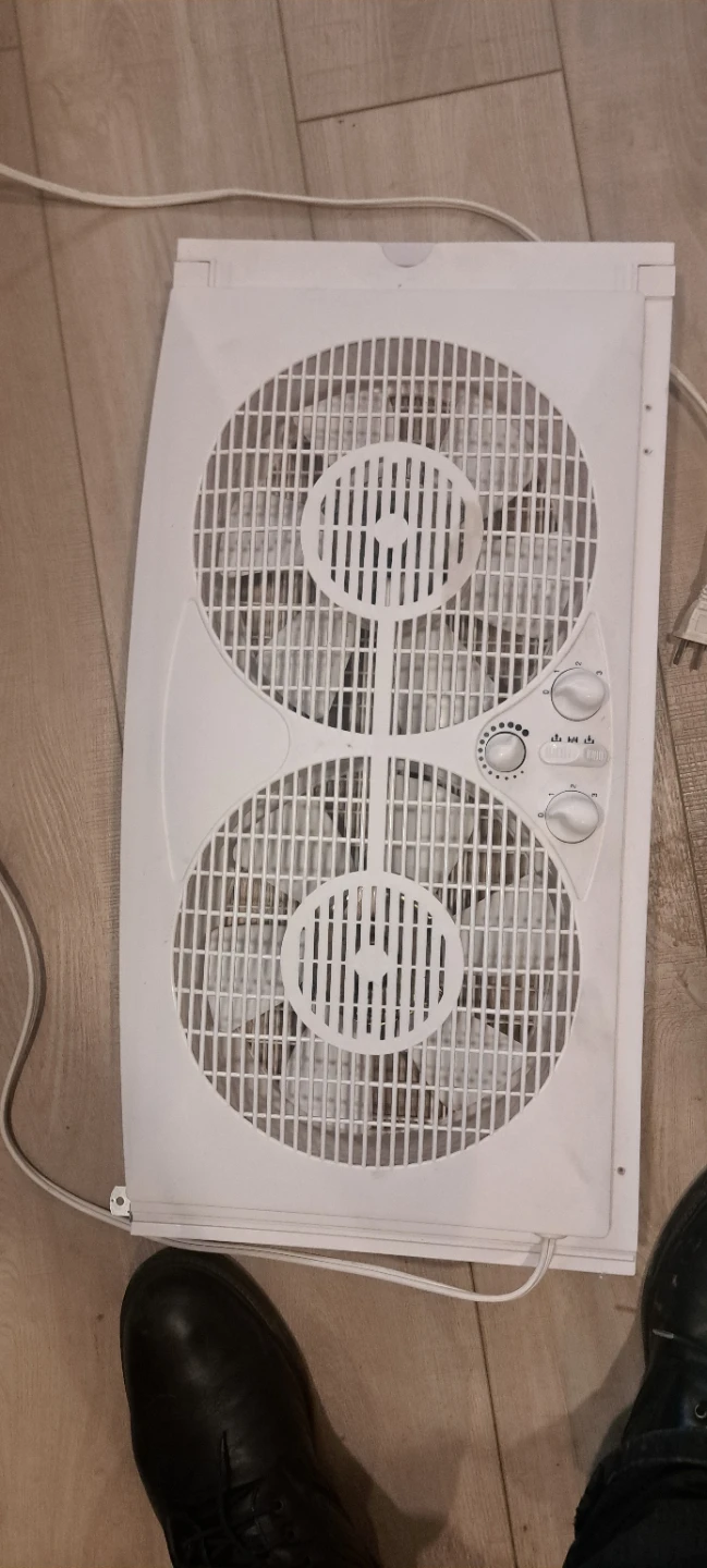 White Dual Window Fan