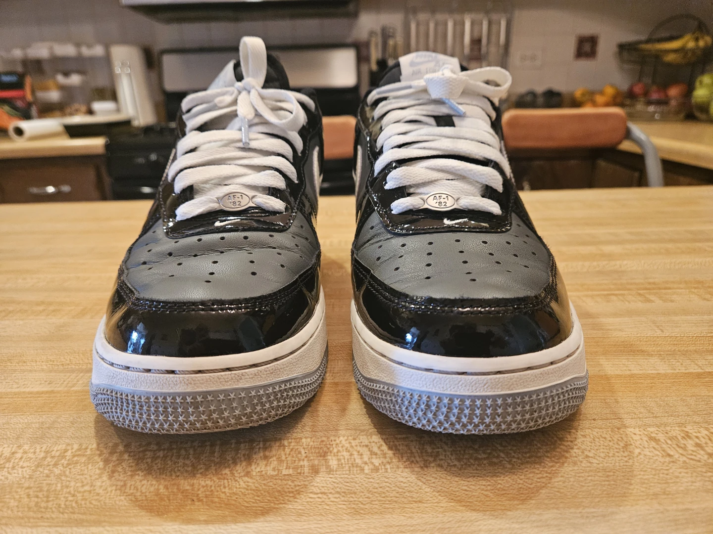 Nike Air Force 1 '07 Sneakers - Black/White Patent Leather - photo 2